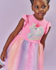 Fantasia de Unicórnio (Vestio em Malha UV Nylon e Organza) 85885 Kukiê Infantil Menina