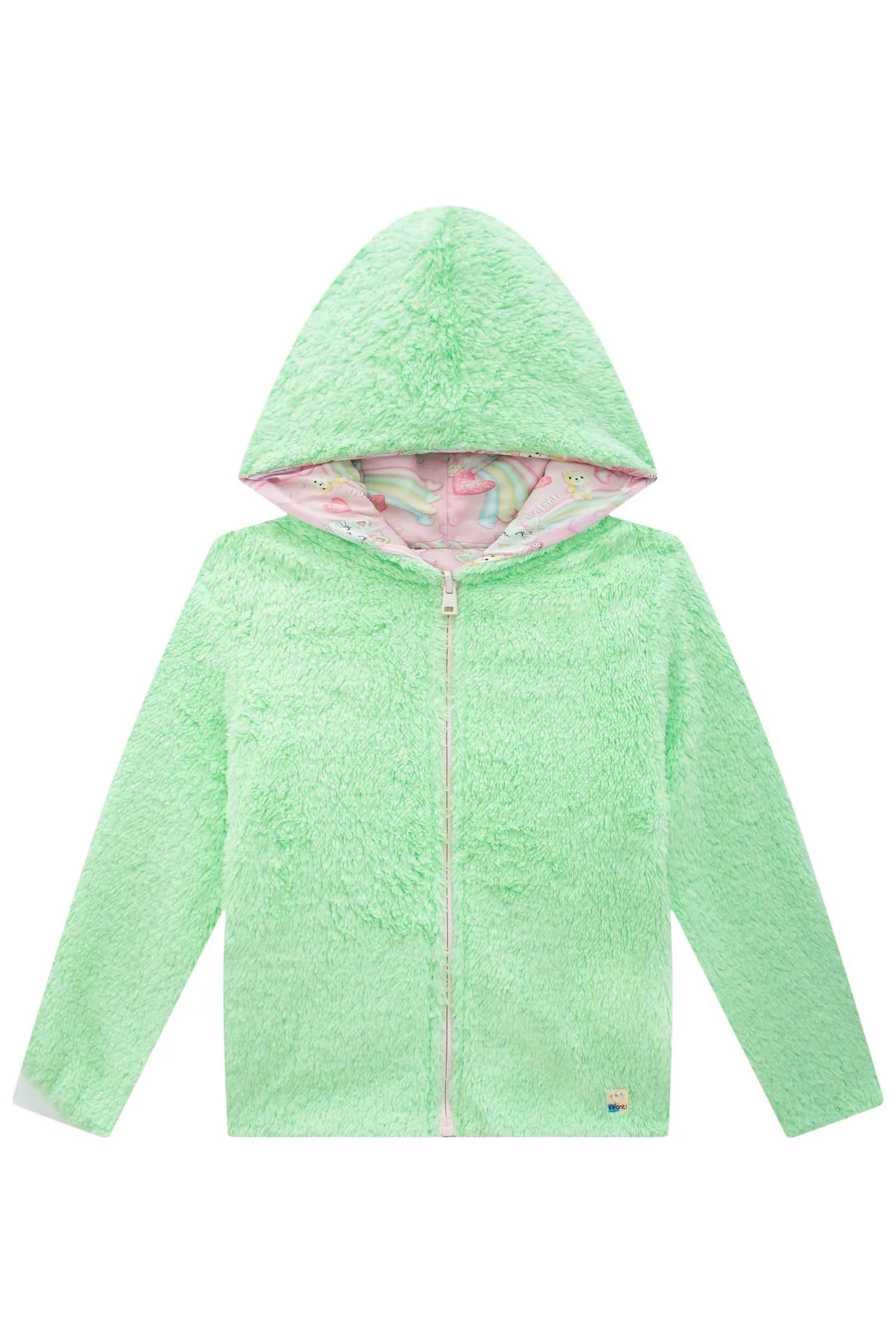 Jaqueta Reversível em Nylon e Pelo Carneirinho 92166 Infanti Infantil