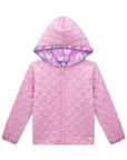 Jaqueta Reversível em Nylon Matelassê de Coração e Malha Comfy 92159 Infanti Infantil Menina