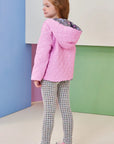 Jaqueta Reversível em Nylon Matelassê de Coração e Malha Comfy 92159 Infanti Infantil Menina
