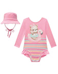 Maiô com Chapéu em Malha Uv Dry com Proteção Uv 50+ 84809 Infanti Bebê Menina