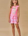 Maiô em Malha UV Dry com Proteção UV 50+ com Shorts em Malha Atoalhada 87793 Infanti Infantil Menina