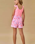 Maiô em Malha UV Dry com Proteção UV 50+ com Shorts em Malha Atoalhada 87793 Infanti Infantil Menina