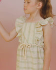 Vestido em Linho Bordado Listras 82929 Infanti Infantil Menina