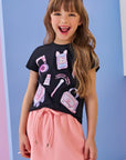 Short Saia em Moletwill 92492 Infanti Infantil Menina