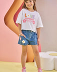 Shorts em Jeans com Elastano 82839 Infanti Infantil Menina