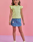 Shorts em Jeans com Elastano 86586 Infanti Infantil Menina