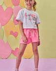 Shorts em Moletom sem Pelúcia 86587 Infanti Infantil Menina