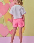 Shorts em Moletom sem Pelúcia 86587 Infanti Infantil Menina