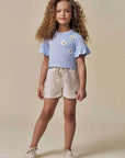 Shorts em Moletom sem Pelúcia 96420 Infanti Infantil Menina