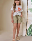 Shorts em Sarja com Elastano 86495 Infanti Infantil Menina