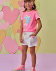 Shorts em Sarja com Elastano 86635 Infanti Infantil Menina