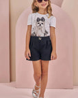 Shorts em Sarja com Elastano 87207 Infanti Infantil Menina
