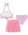 Trio de Biquíni e Saída de Praia em Malha UV Dry com Proteção UV 50+ 87808 Infanti Infantil Menina
