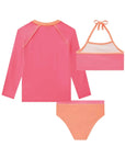 Trio de Blusa e Biquíni em Malha Poliamida com Proteção UV 50+ 88930 Infanti Infantil Menina