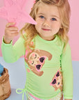 Trio de Blusa e Biquíni em Malha Uv Dry com Proteção Uv 50+ 84494 Infanti Infantil Menina