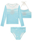 Trio de Blusa e Biquíni em Malha UV Dry com Proteção UV 50+ 87441 Infanti Infantil Menina