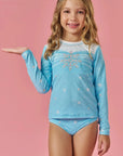 Trio de Blusa e Biquíni em Malha UV Dry com Proteção UV 50+ 87441 Infanti Infantil Menina