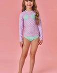 Trio de Blusa e Biquíni em Malha UV Dry com Proteção UV 50+ 88939 Infanti Infantil Menina