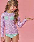 Trio de Blusa e Biquíni em Malha UV Dry com Proteção UV 50+ 88939 Infanti Infantil Menina