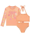 Trio de Blusa e Biquíni em Malha UV Dry com Proteção UV 50+ 96610 Infanti Infantil Menina