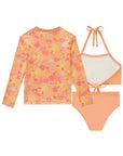 Trio de Blusa e Biquíni em Malha UV Dry com Proteção UV 50+ 96610 Infanti Infantil Menina