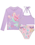 Trio de Blusa e Biquíni em Malha UV Dry com Proteção UV 50+ 96616 Infanti Infantil Menina