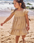 Vestido em Blend de Linho Bordado 96175 Infanti Infantil Menina