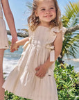 Vestido em Blend de Linho Bordado 96590 Infanti Infantil Menina