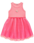Vestido em Canelado e Tule com Elastano 86633 Infanti Infantil Menina