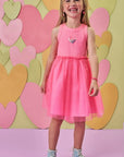 Vestido em Canelado e Tule com Elastano 86633 Infanti Infantil Menina