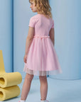 Vestido em Canelado Liz e Tule com Elastano 96661 Infanti Infantil Menina