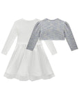 Vestido em Canelado Liz e Tule com Elastano com Bolero em Malha Tweed 90966 Infanti Infantil Menina
