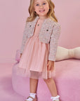 Vestido em Canelado Liz e Tule com Elastano com Bolero em Malha Tweed 91350 Infanti Infantil Menina