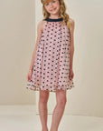 Vestido em Chiffon de Organza Corações 85554 Infanti Infantil Menina