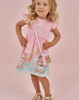 Vestido em Cotton e Malha Power(acompanha Bolsa em Retilínea) 87094 Infanti Bebê Menina