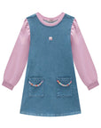 Vestido em Jeans com Elastano e Molecotton 90813 Infanti Infantil Menina