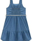 Vestido em Jeans e Tricot Algodão 97012 Infanti Infantil Menina