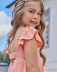 Vestido em Linho Bordado Corações 96650 Infanti Infantil Menina