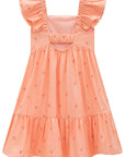 Vestido em Linho Bordado Corações 96650 Infanti Infantil Menina