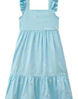 Vestido em Linho Bordado Flores 84002 Infanti Infantil Menina