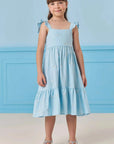 Vestido em Linho Bordado Flores 84002 Infanti Infantil Menina