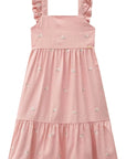 Vestido em Linho Bordado Flores 84002 Infanti Infantil Menina