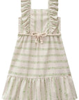 Vestido em Linho Bordado Listras 82929 Infanti Infantil Menina