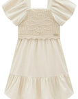 Vestido em Linho com Elastano e Tricot Algodão 97194 Infanti Infantil Menina