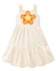 Vestido em Linho Deluxe 86511 Infanti Infantil Menina