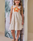 Vestido em Linho Deluxe 86511 Infanti Infantil Menina