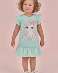 Vestido em Malha Textura 86872 Infanti Bebê Menina