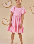 Vestido em Malha Textura 87208 Infanti Infantil Menina