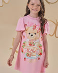 Vestido em Malha Textura 88790 Infanti Infantil Menina